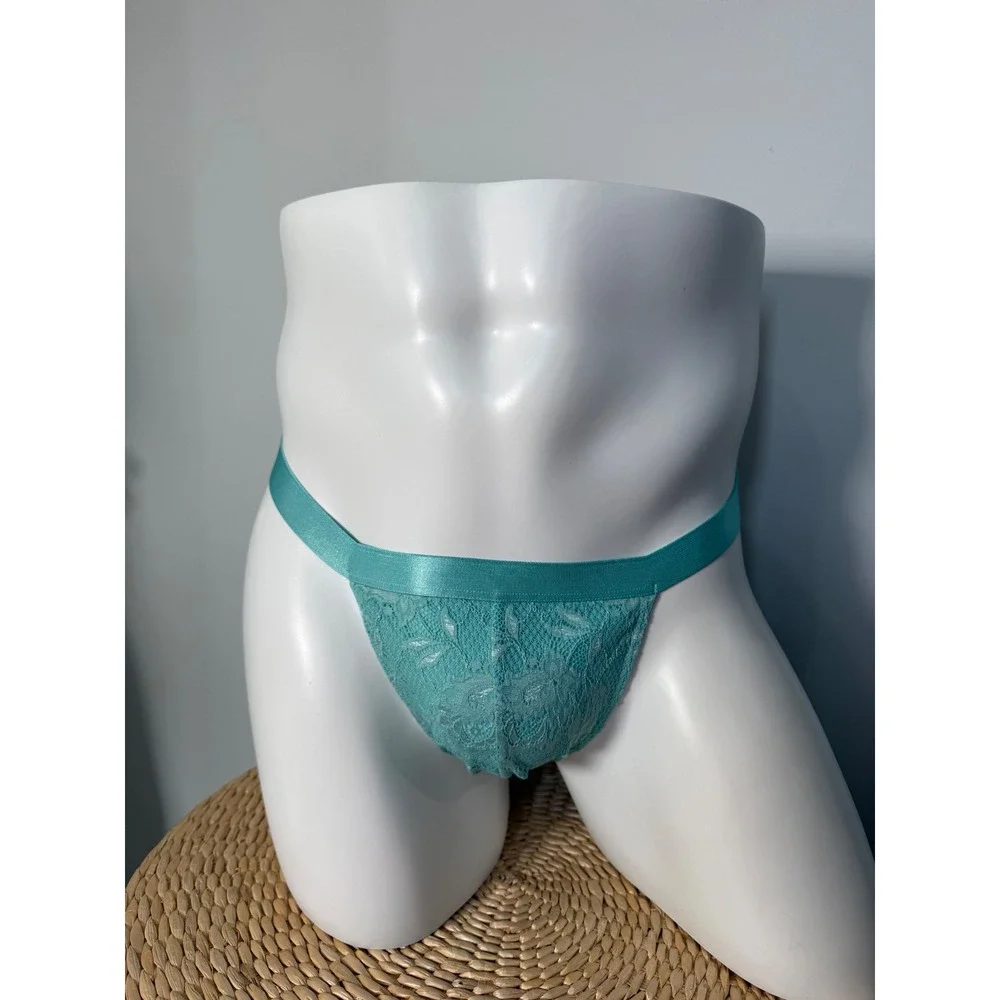 Cosabella Never Say Never Capri Blue Italian Lace‎ Thong Men's Underwear L